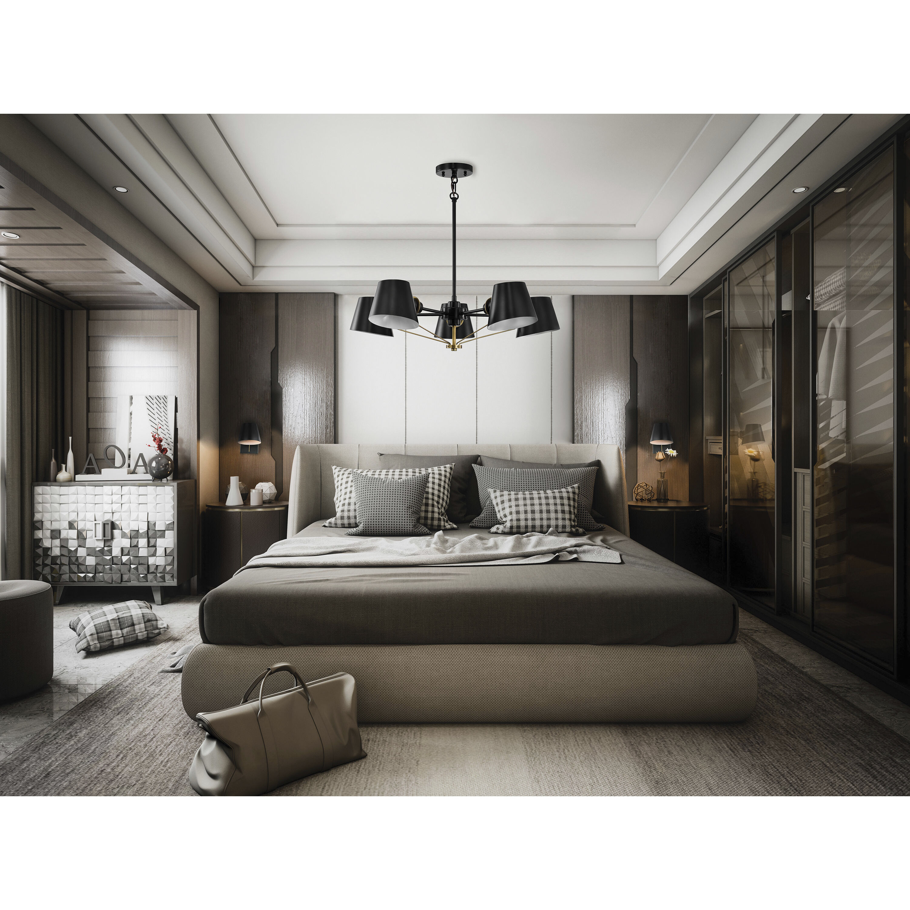 Baxter 1 Light 6 inch Black/Burnished Brass Bathroom Vanity Lights Wall Light