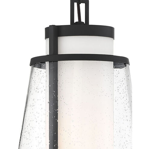Anau 1 Light 11 inch Matte Black and Glass Outdoor Hanging Lantern