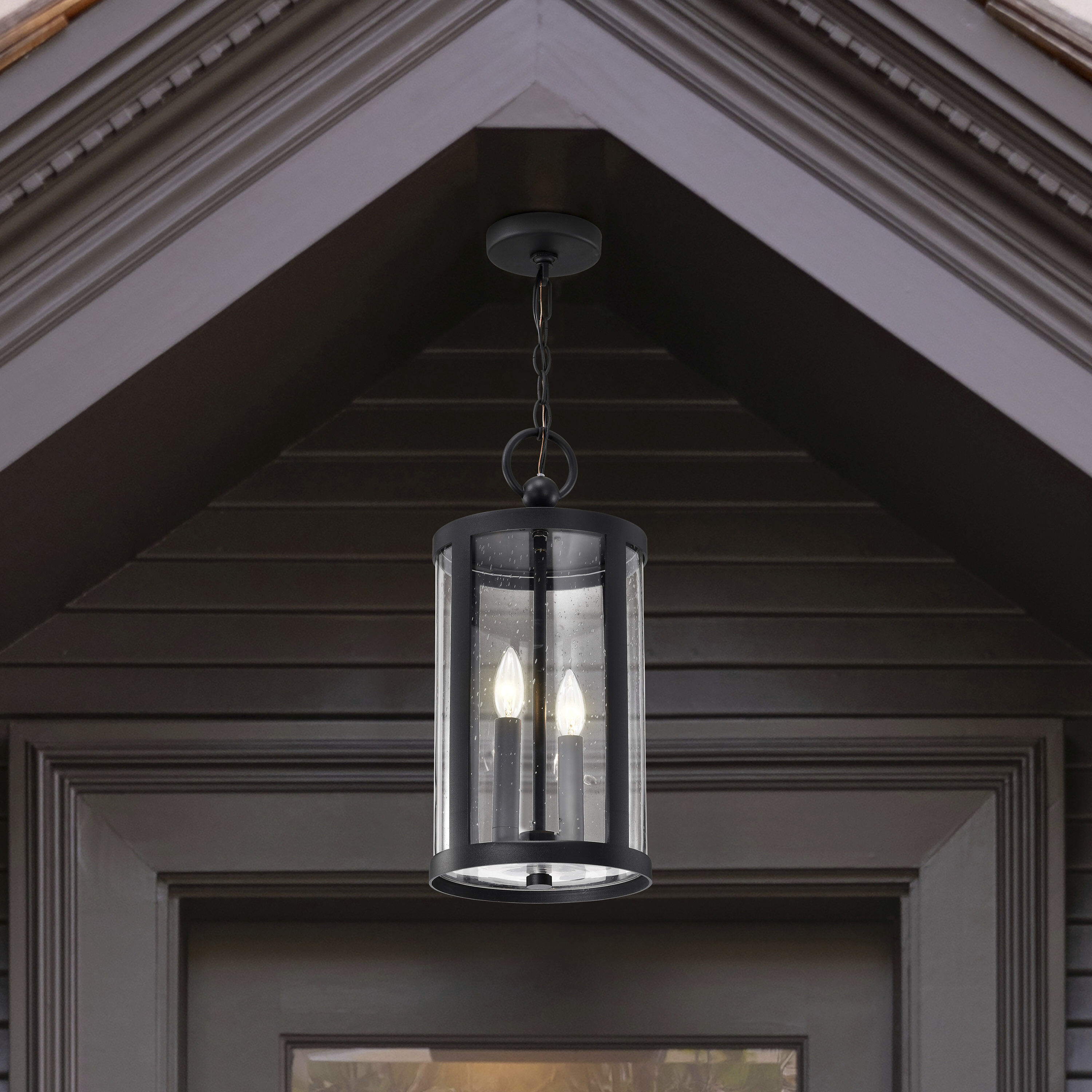 Broadstone 2 Light 8.63 inch Matte Black Outdoor Hanging Light