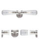 Beaker 2 Light 23.75 inch Brushed Nickel Wall Sconce Wall Light