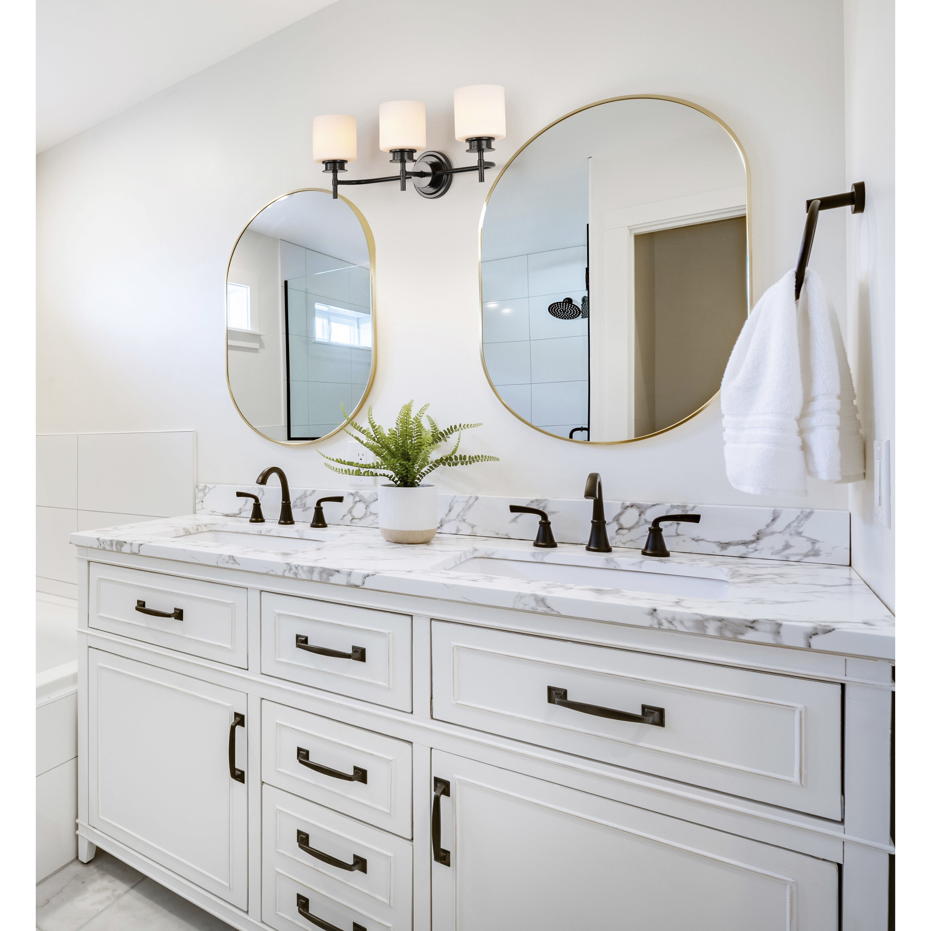 Warren 3 Light 24 inch Gun Metal Vanity Light Wall Light