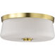 Lune 16 inch Vintage Brass Flush Mount Ceiling Light