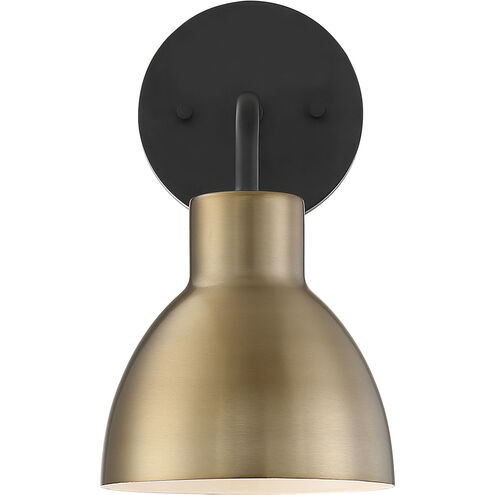 Sloan 1 Light 6 inch Matte Black and Burnished Brass Vanity Light Wall Light