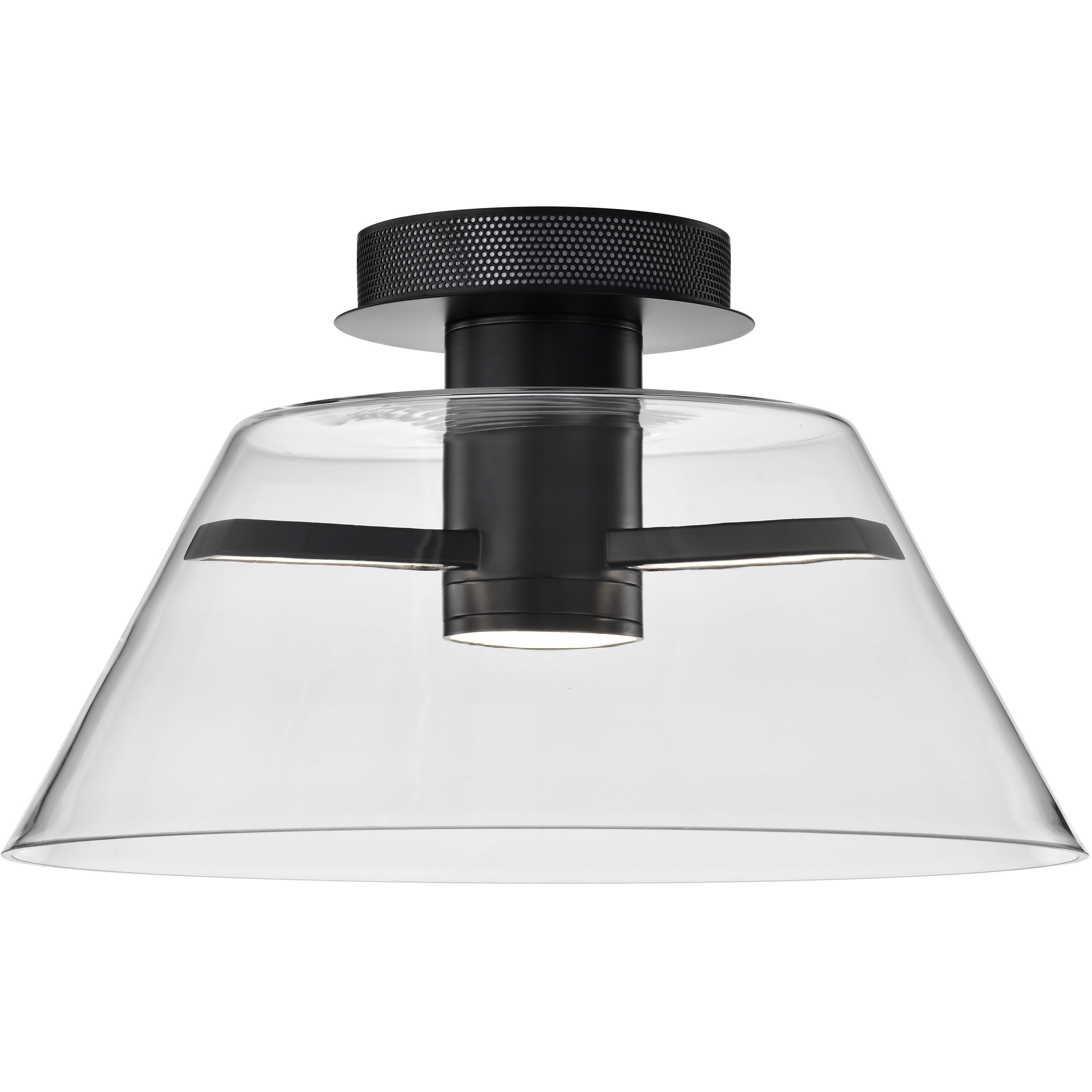 Edmond LED 17 inch Matte Black Semi Flush Mount Ceiling Light