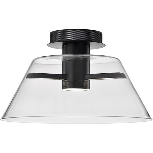 Edmond LED 17 inch Matte Black Semi Flush Mount Ceiling Light