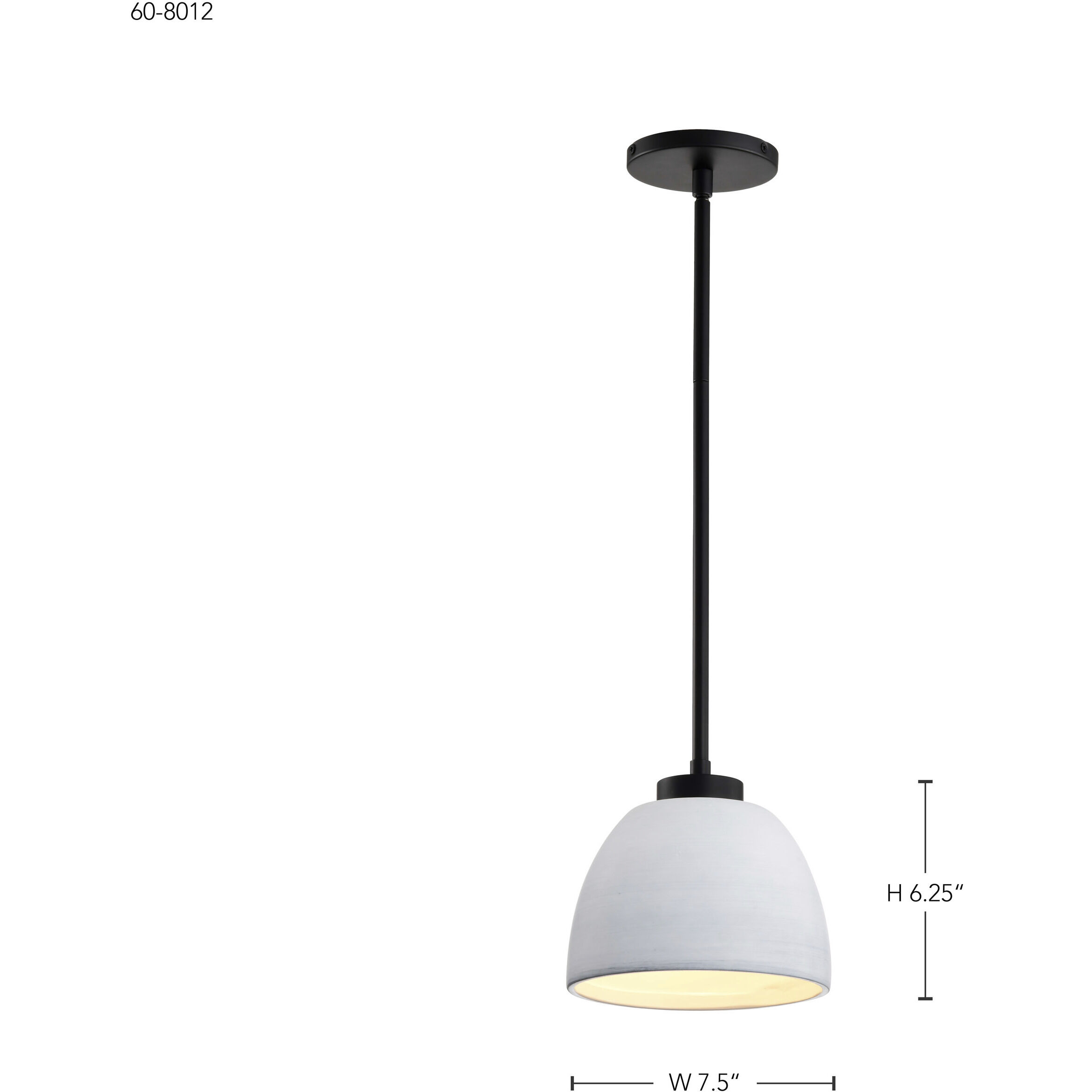 Collins 7.5 inch Matte Black Pendant Ceiling Light