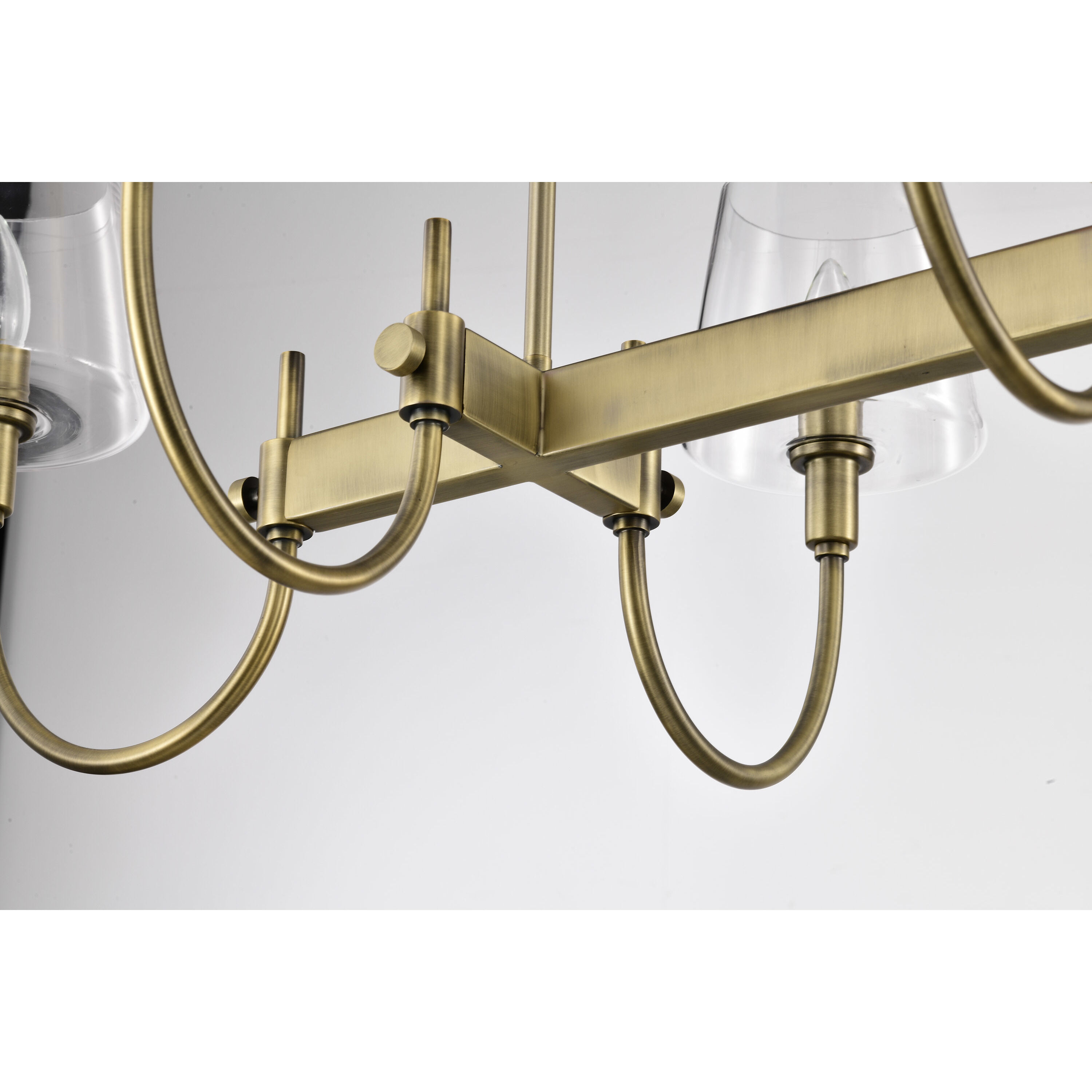 Brookside 6 Light 25 inch Vintage Brass Island Pendant Ceiling Light