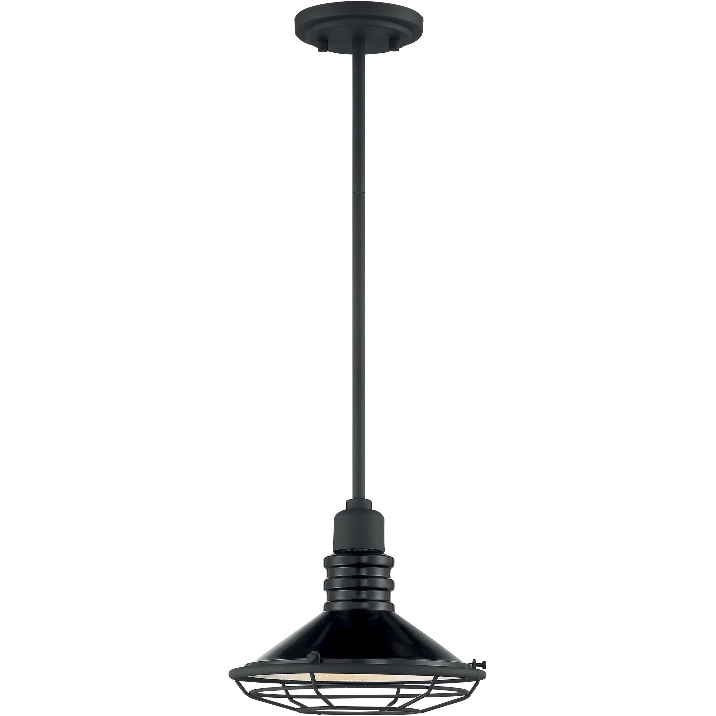 Blue Harbor 1 Light 9.75 inch Gloss Black and Silver Pendant Ceiling Light