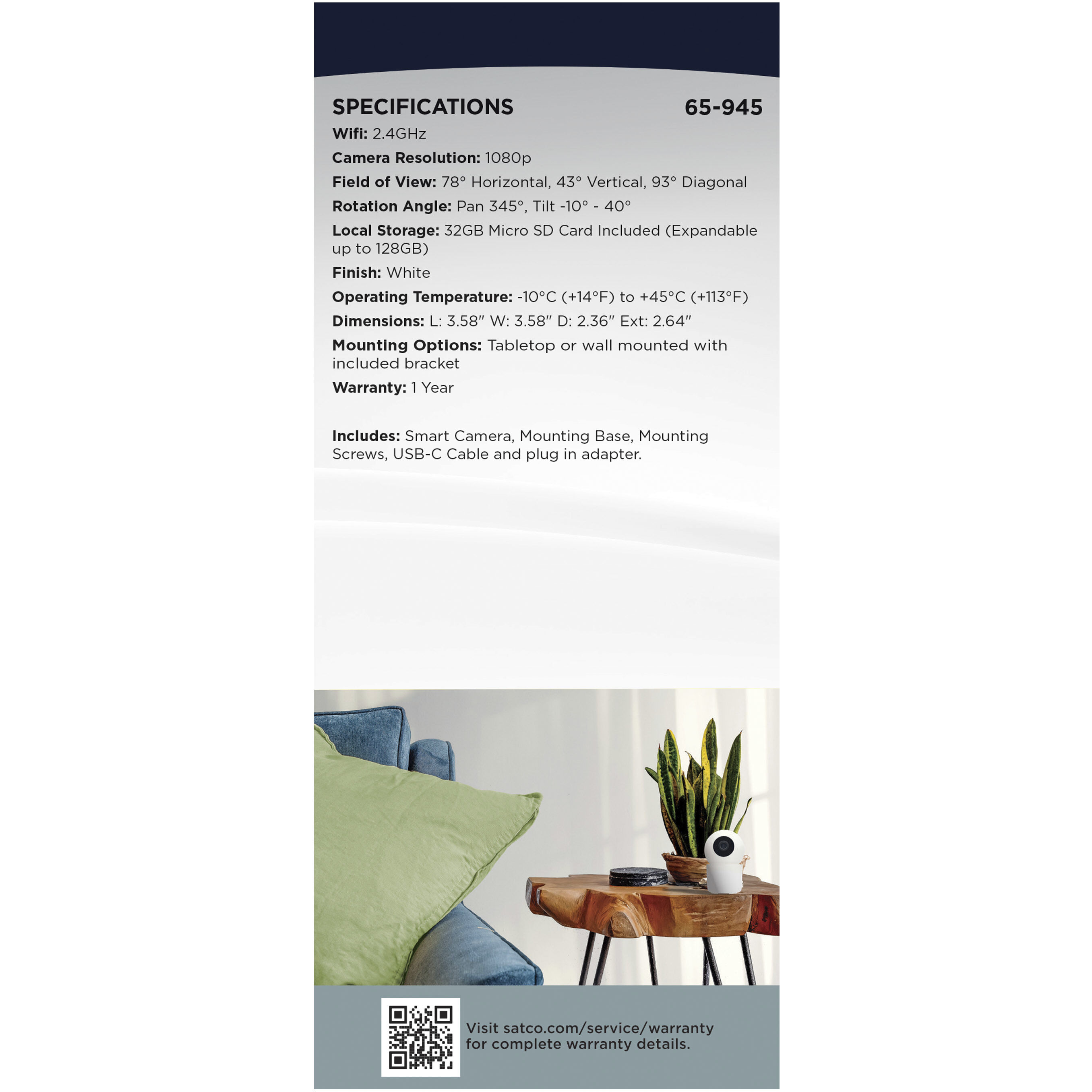 Brentwood 2.8 inch White ADA Indoor Security Light Wall Light