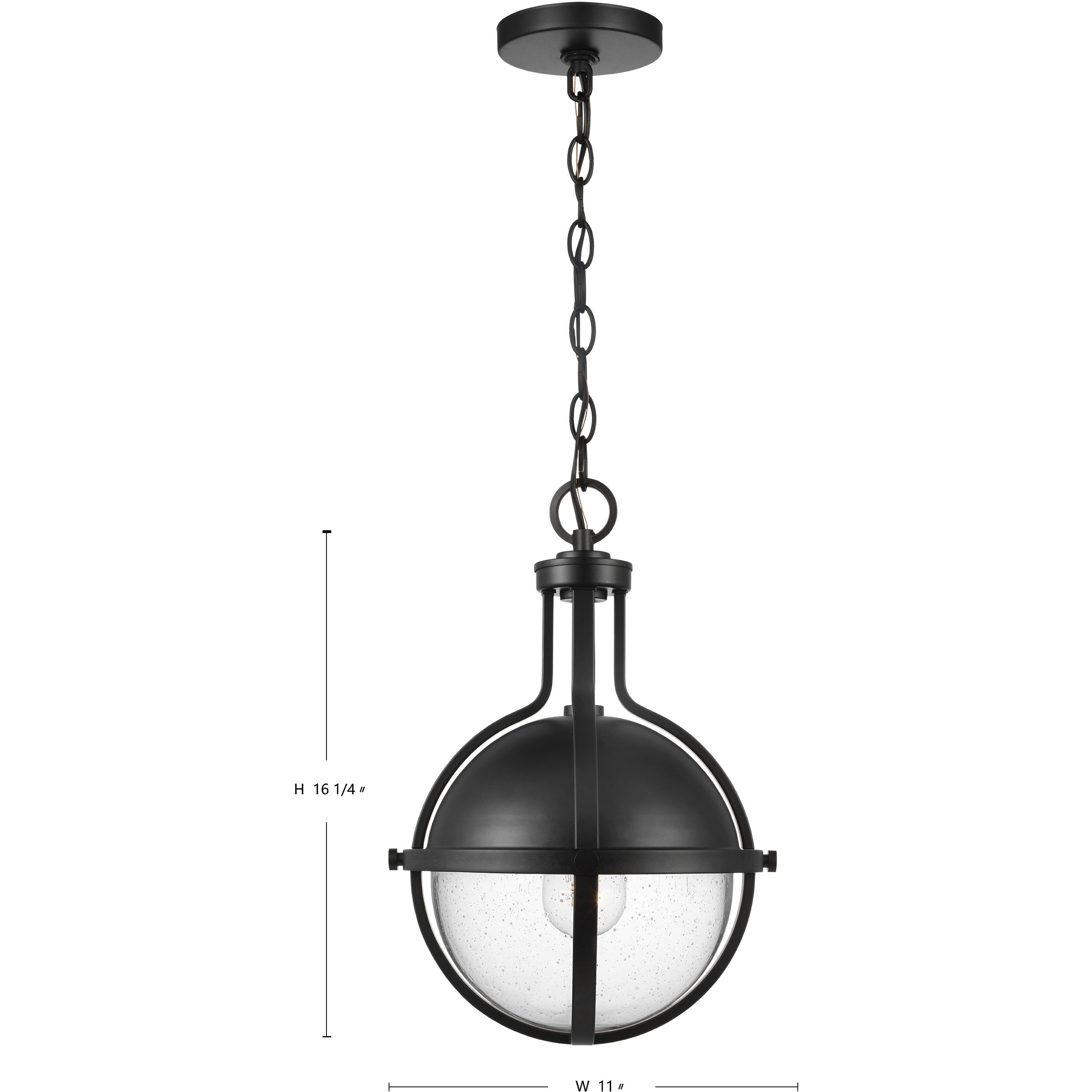 Lincoln 1 Light 11 inch Matte Black Pendant Ceiling Light