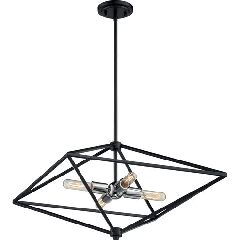 Legend 4 Light 22 inch Black and Polished Nickel Pendant Ceiling Light