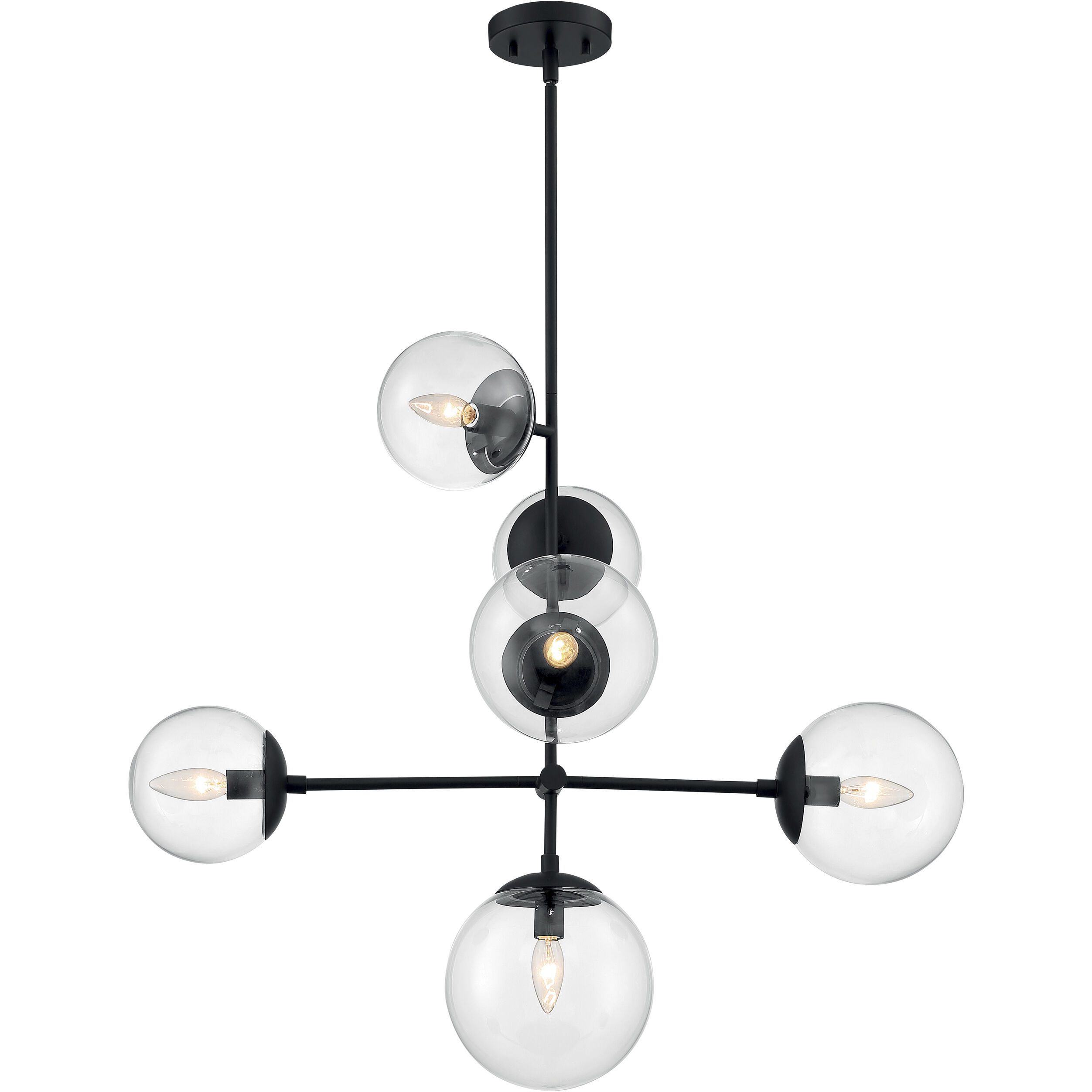 Sky 6 Light 16 inch Matte Black Pendant Ceiling Light