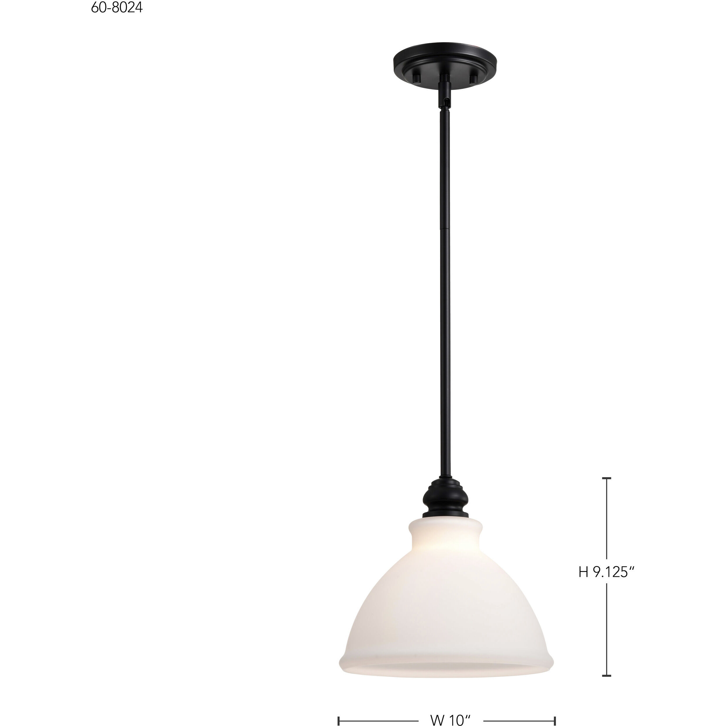 Russel 10 inch Matte Black Pendant Ceiling Light