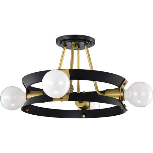 Marsden 4 Light 13.25 inch Matte Black Semi Flush Mount Ceiling Light