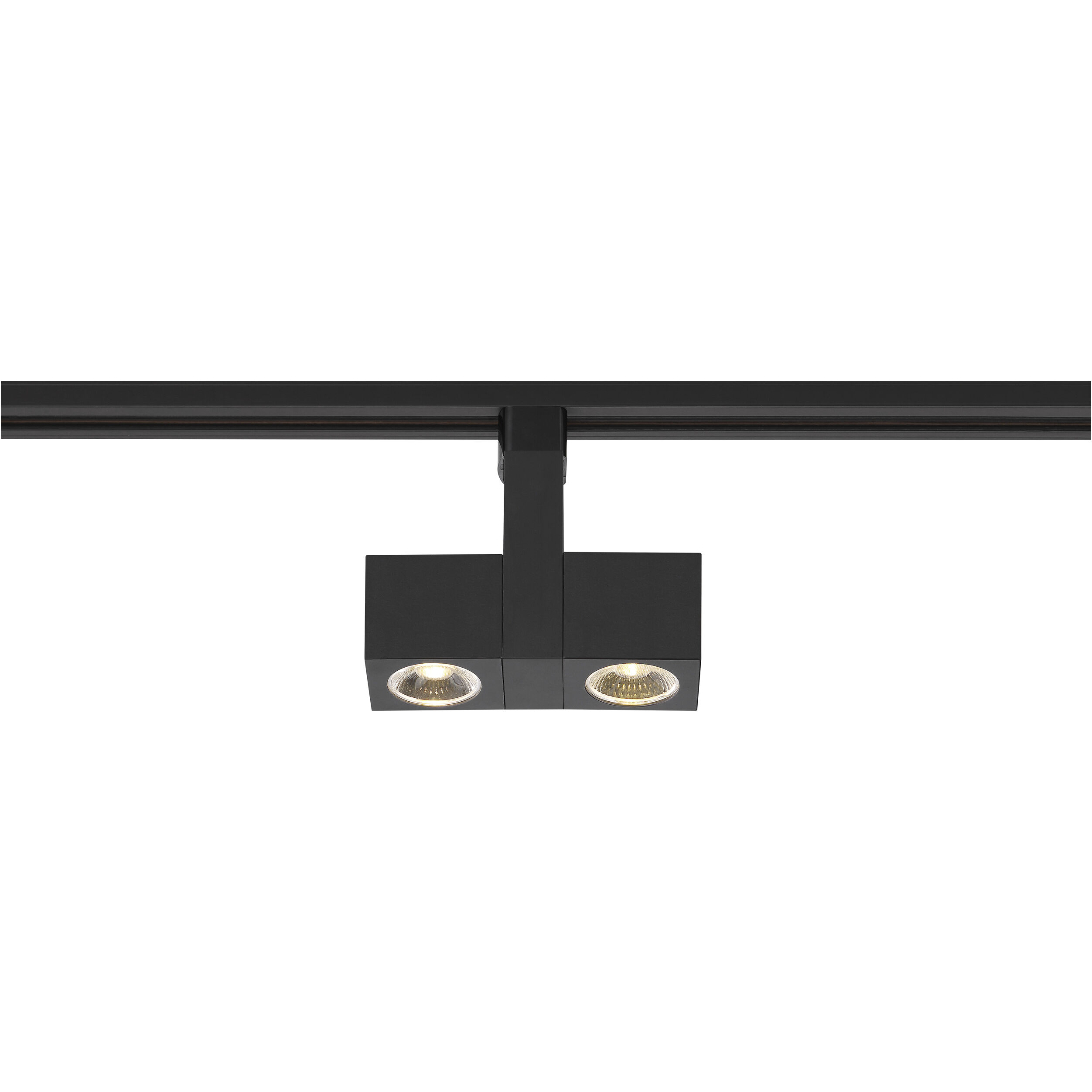 Dual Square 120 Black Track Head Ceiling Light