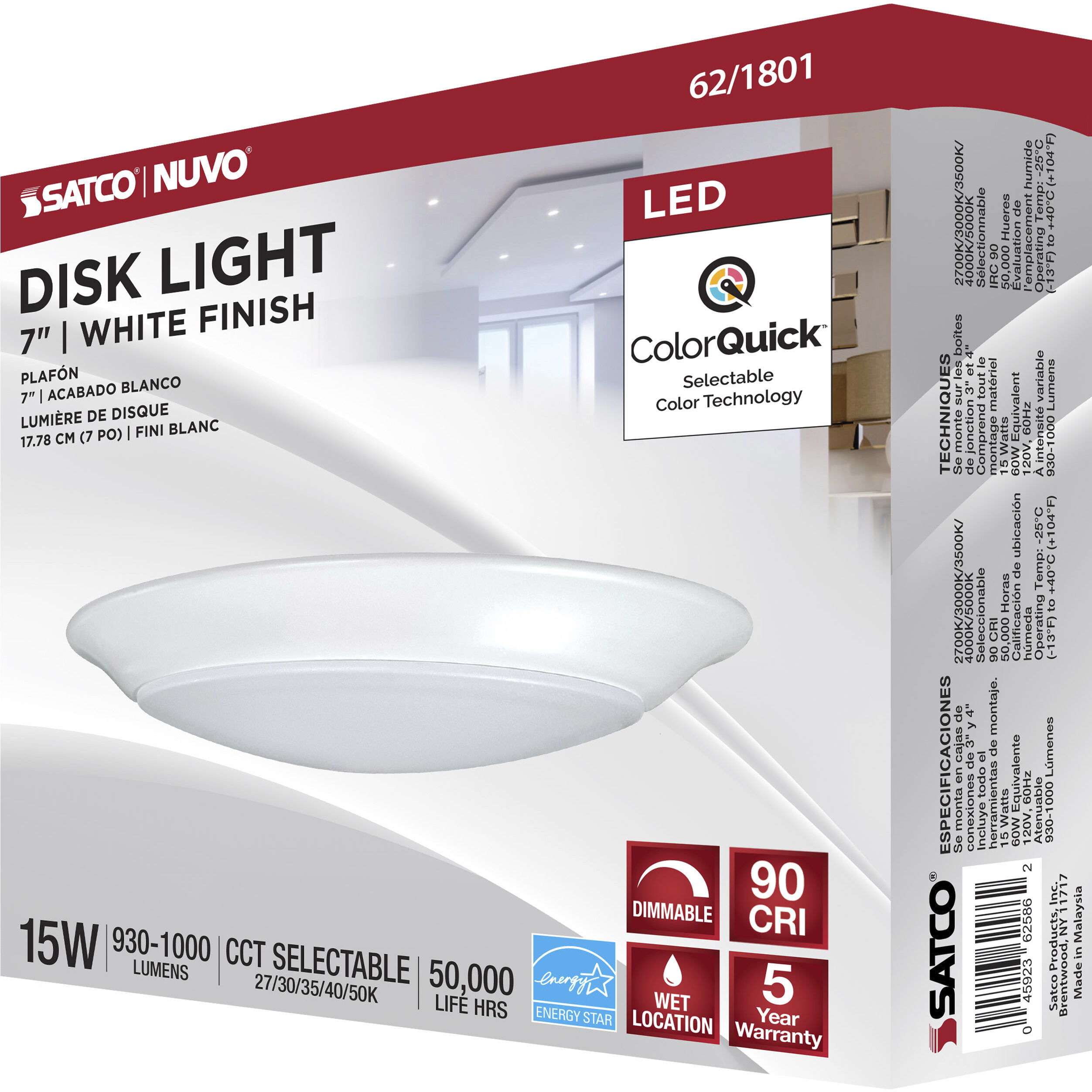 Brentwood Integrated LED White LED Disk