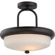 Dylan LED 13 inch Mahogany Bronze and Satin White Semi Flush Mount Ceiling Light