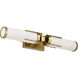 Roselle 2 Light 24 inch Natural Brass Vanity Light Wall Light
