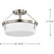 Rowen 3 Light 14.63 inch Brushed Nickel Semi Flush Mount Ceiling Light