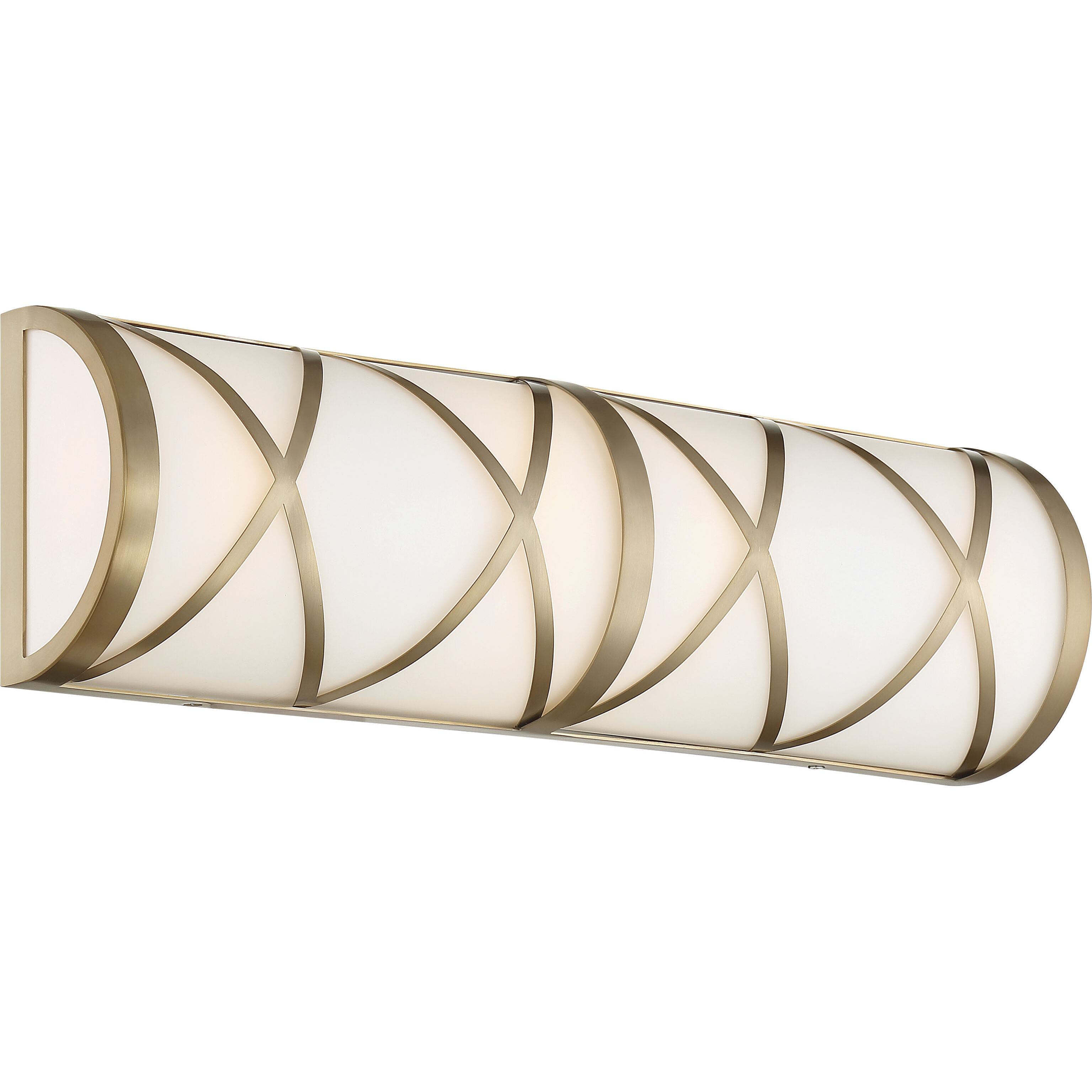 Sylph 4 Light 7 inch Burnished Brass and Satin White Vanity Light Wall Light