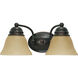 Empire 2 Light 15 inch Mahogany Bronze and Champagne Vanity Light Wall Light
