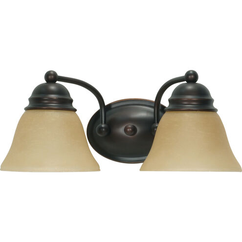 Empire 2 Light 15 inch Mahogany Bronze and Champagne Vanity Light Wall Light