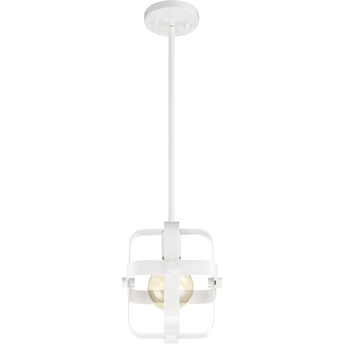 Prana 1 Light 8 inch White Mini Pendant Ceiling Light