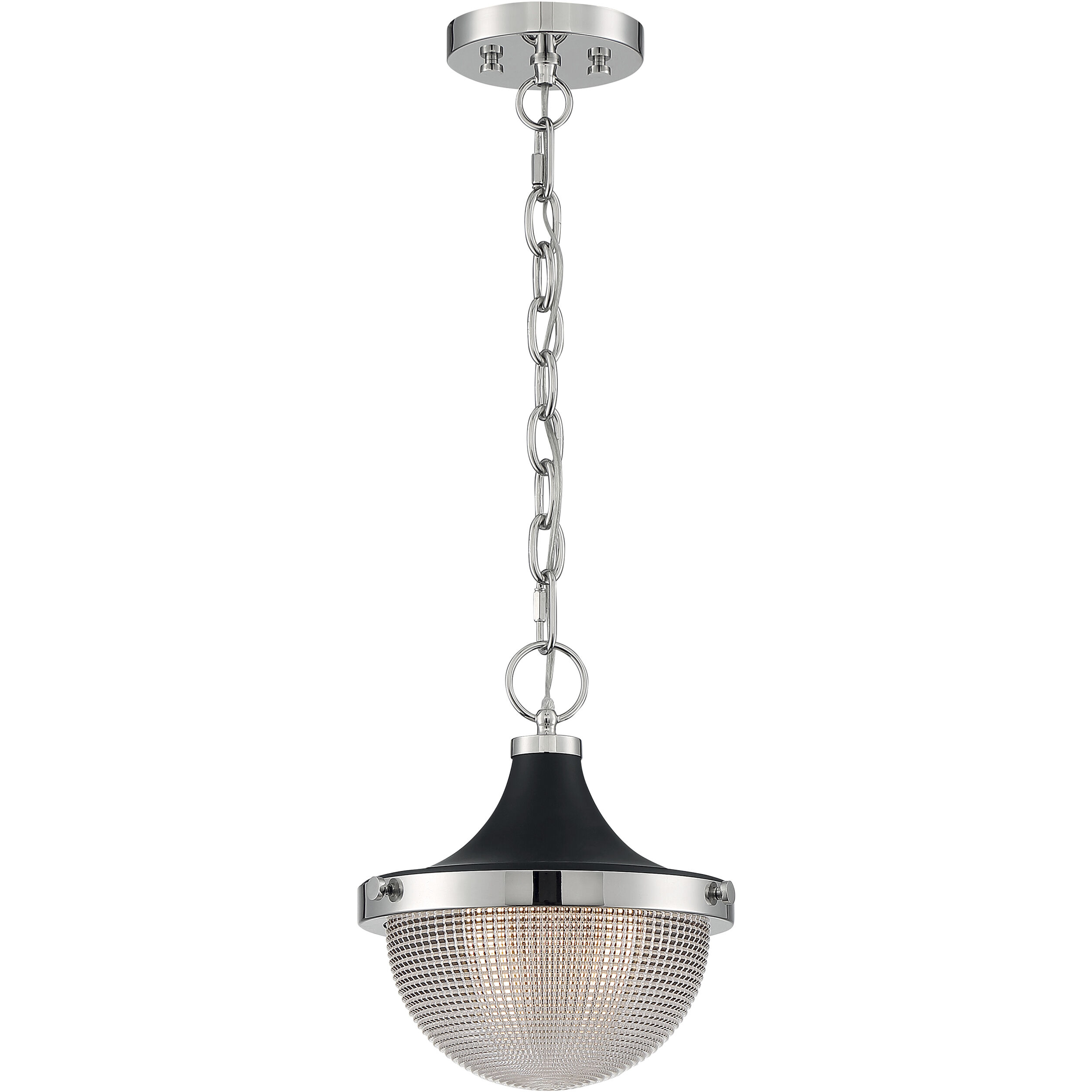 Faro 1 Light 10 inch Polished Nickel and Black Accents Pendant Ceiling Light