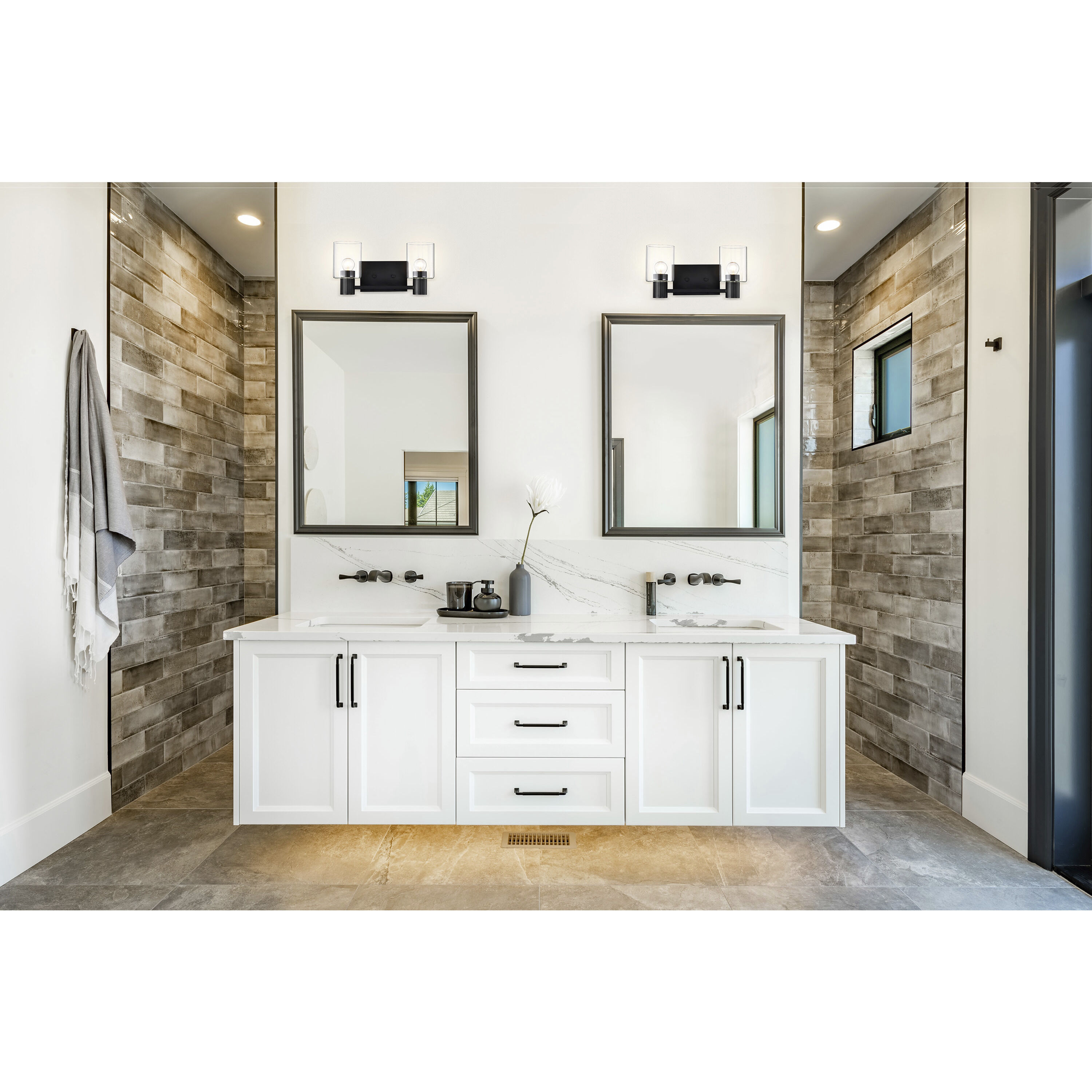 Clarksville 2 Light 14 inch Matte Black Vanity Light Wall Light