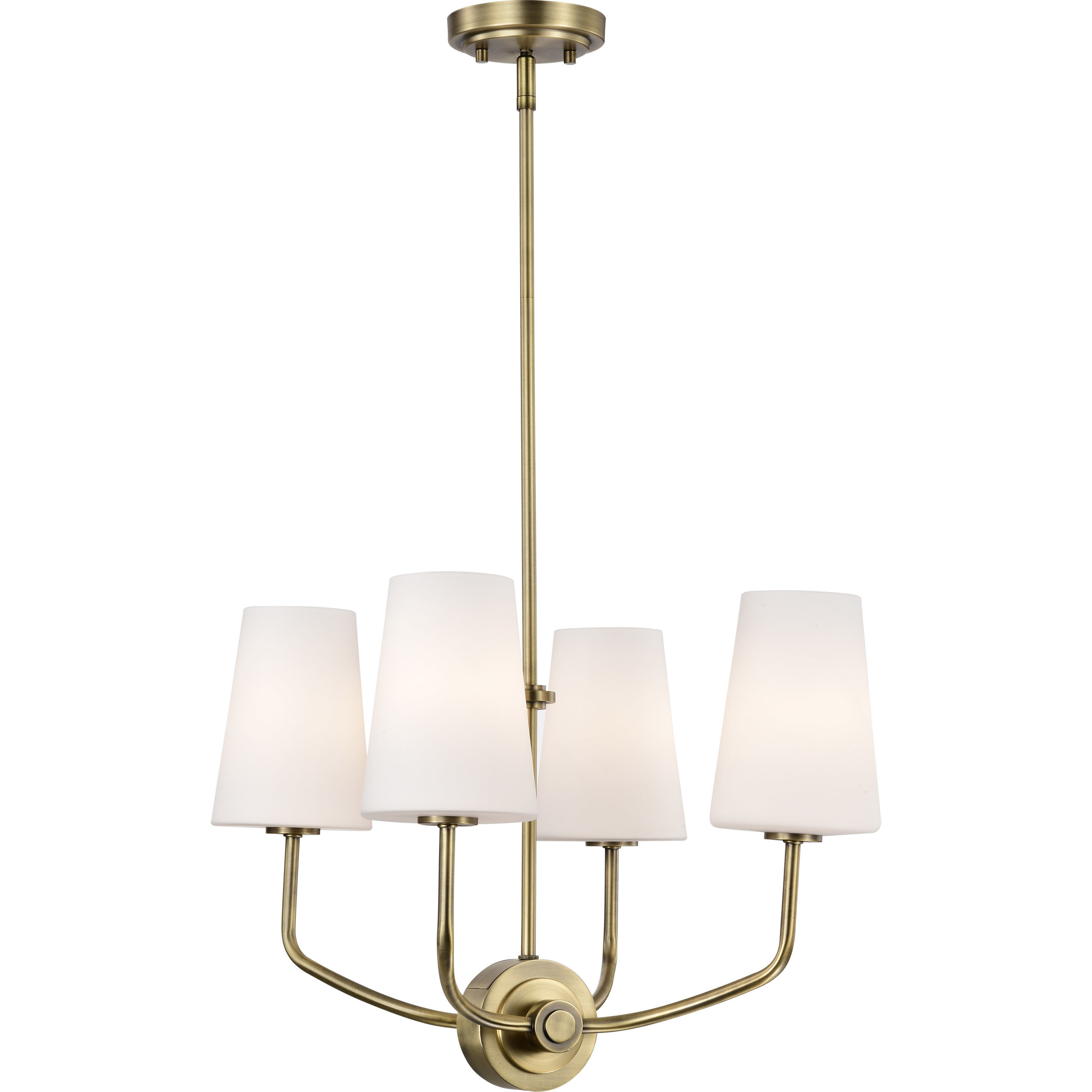 Cordello 4 Light 16 inch Vintage Brass Chandelier Ceiling Light
