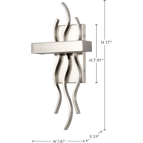 Wave LED 8 inch Brushed Nickel ADA Wall Sconce Wall Light