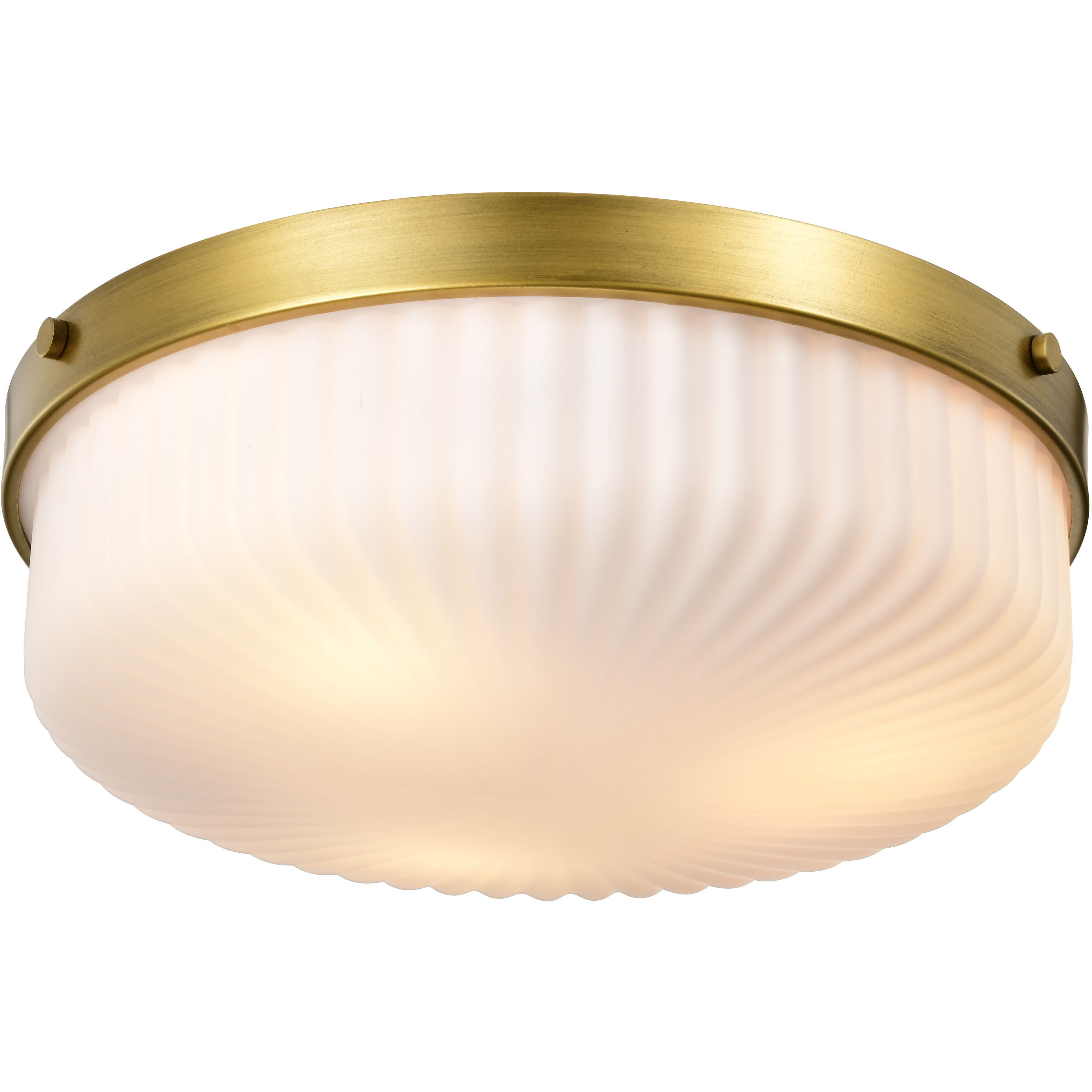 Solara 16.63 inch Natural Brass Flush Mount Ceiling Light