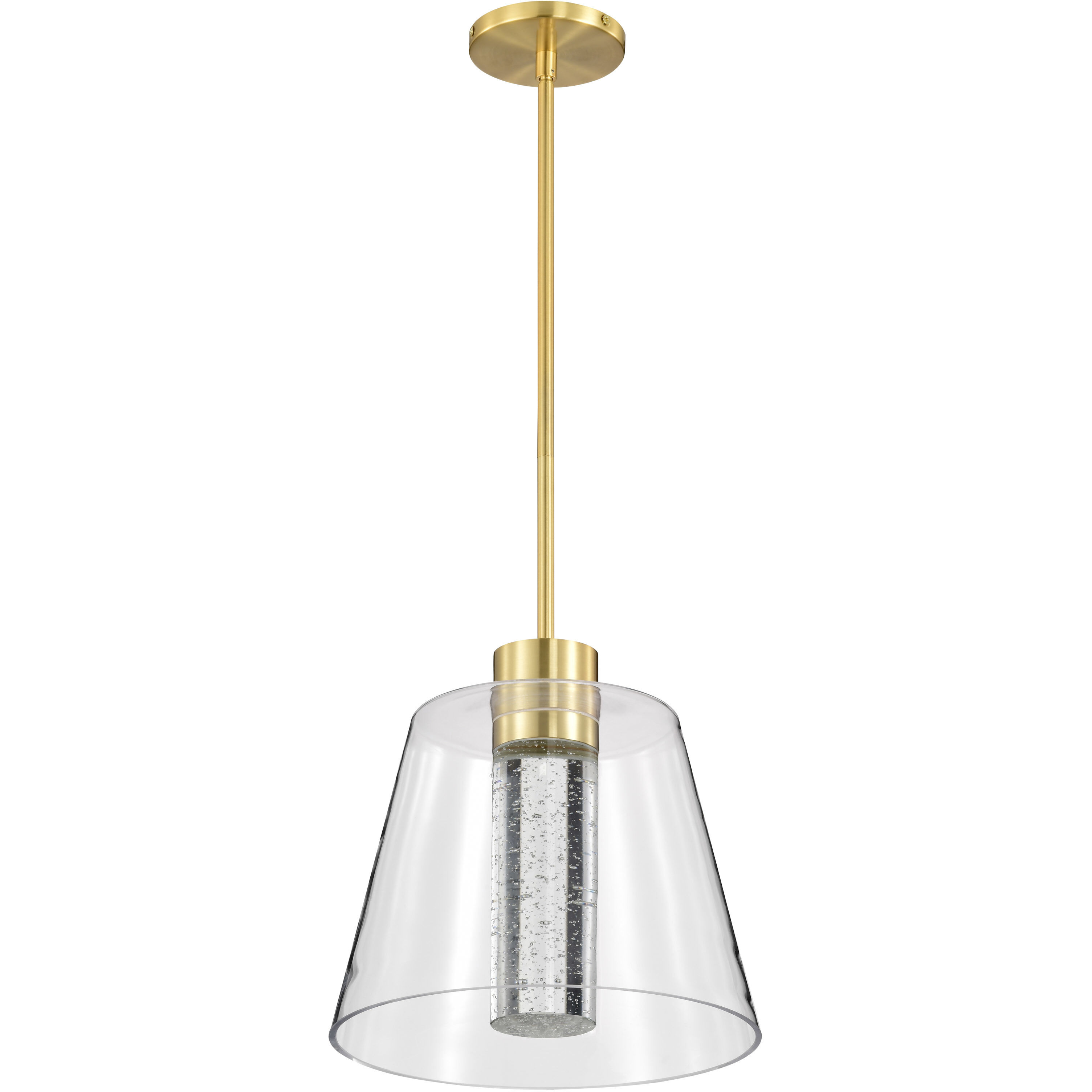 Aura LED 12 inch Brushed Brass Pendant Ceiling Light