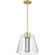 Aura LED 12 inch Brushed Brass Pendant Ceiling Light