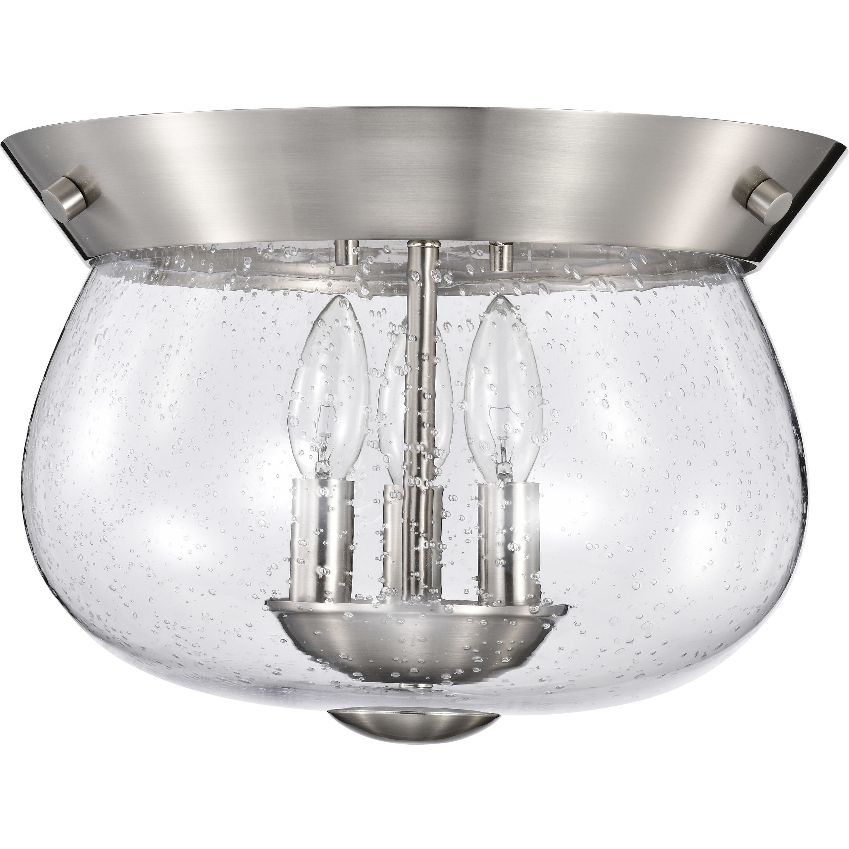 Boliver 3 Light 13.5 inch Brushed Nickel Flush Mount Ceiling Light