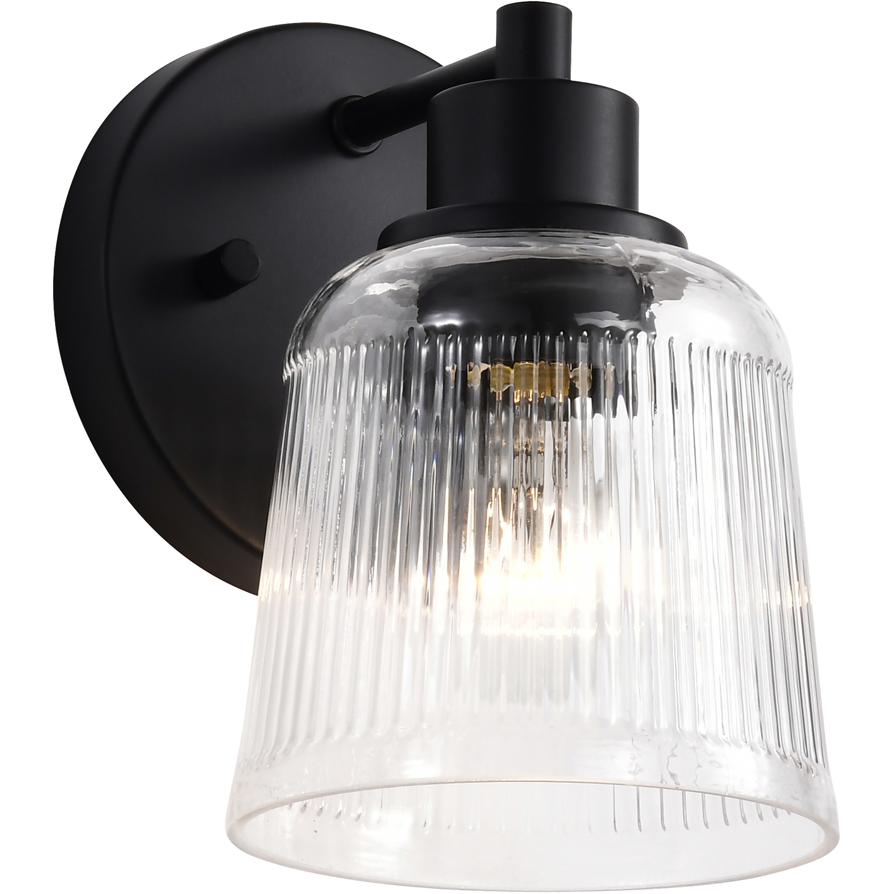 Grayson 5 inch Matte Black Vanity Wall Light