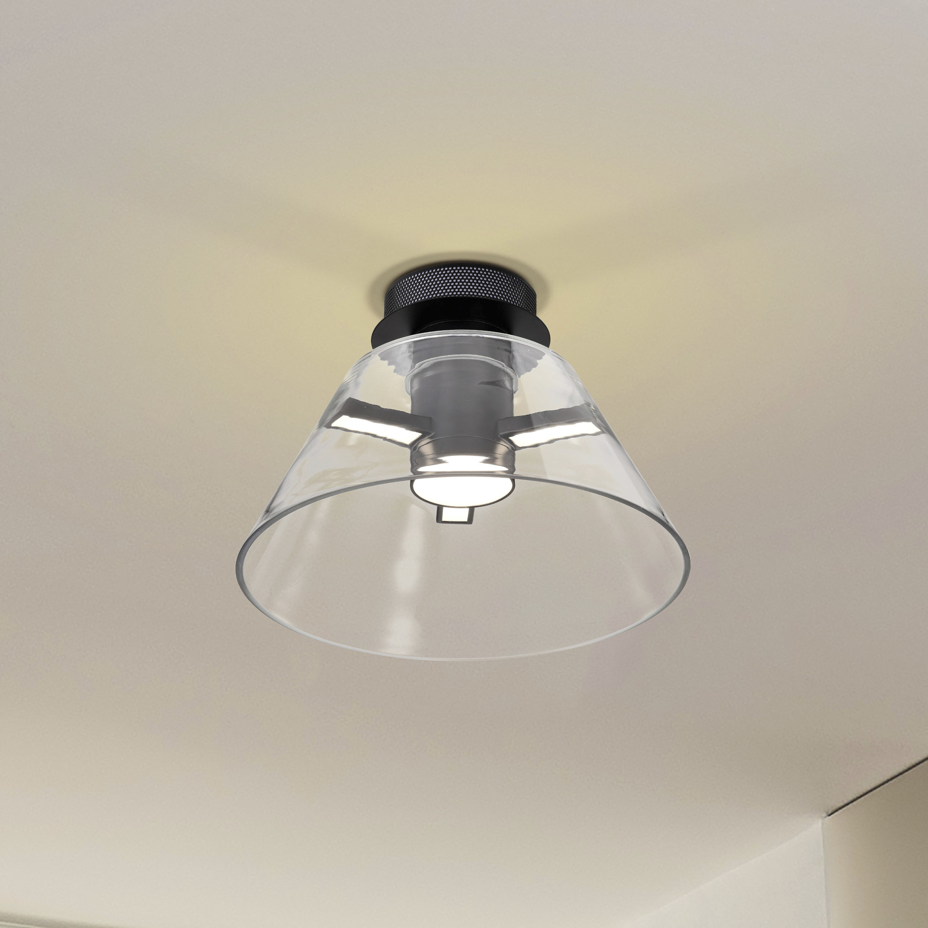 Edmond LED 13.63 inch Matte Black Semi Flush Mount Ceiling Light