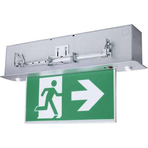 Running Man LED 19.74 inch Brushed Aluminum Exit & Emergency Ceiling Light