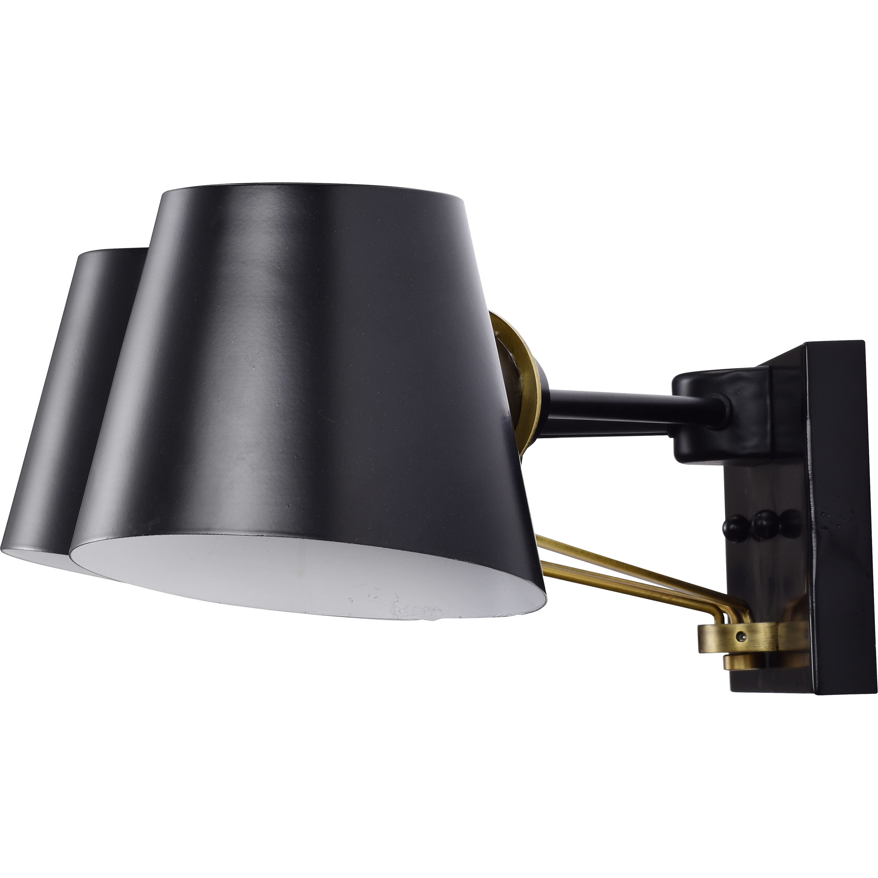 Baxter 3 Light 23.5 inch Black/Burnished Brass Bathroom Vanity Lights Wall Light
