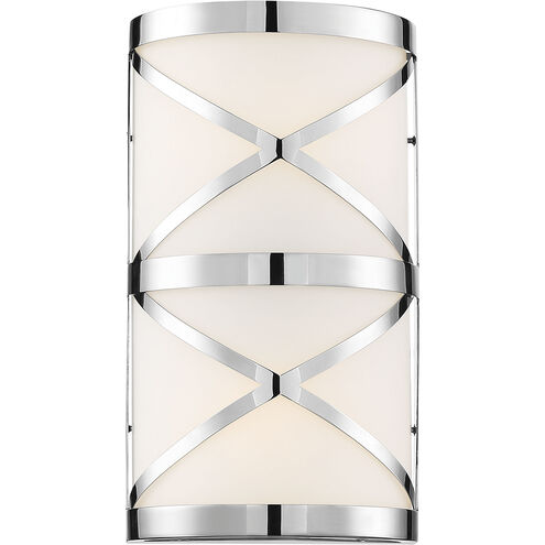 Sylph 2 Light 7 inch Polished Nickel and Satin White Vanity Light Wall Light