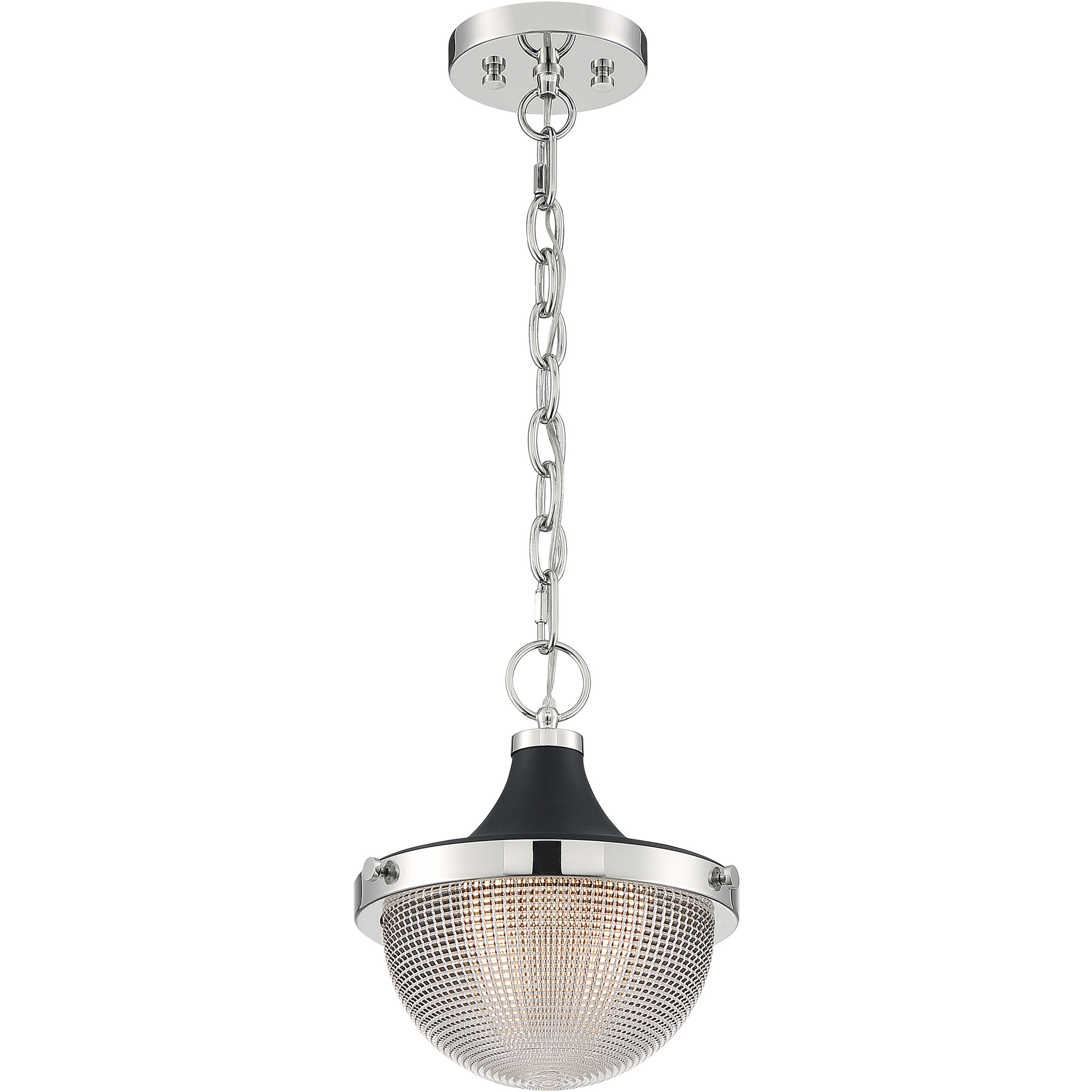 Faro 1 Light 10 inch Polished Nickel and Black Accents Pendant Ceiling Light