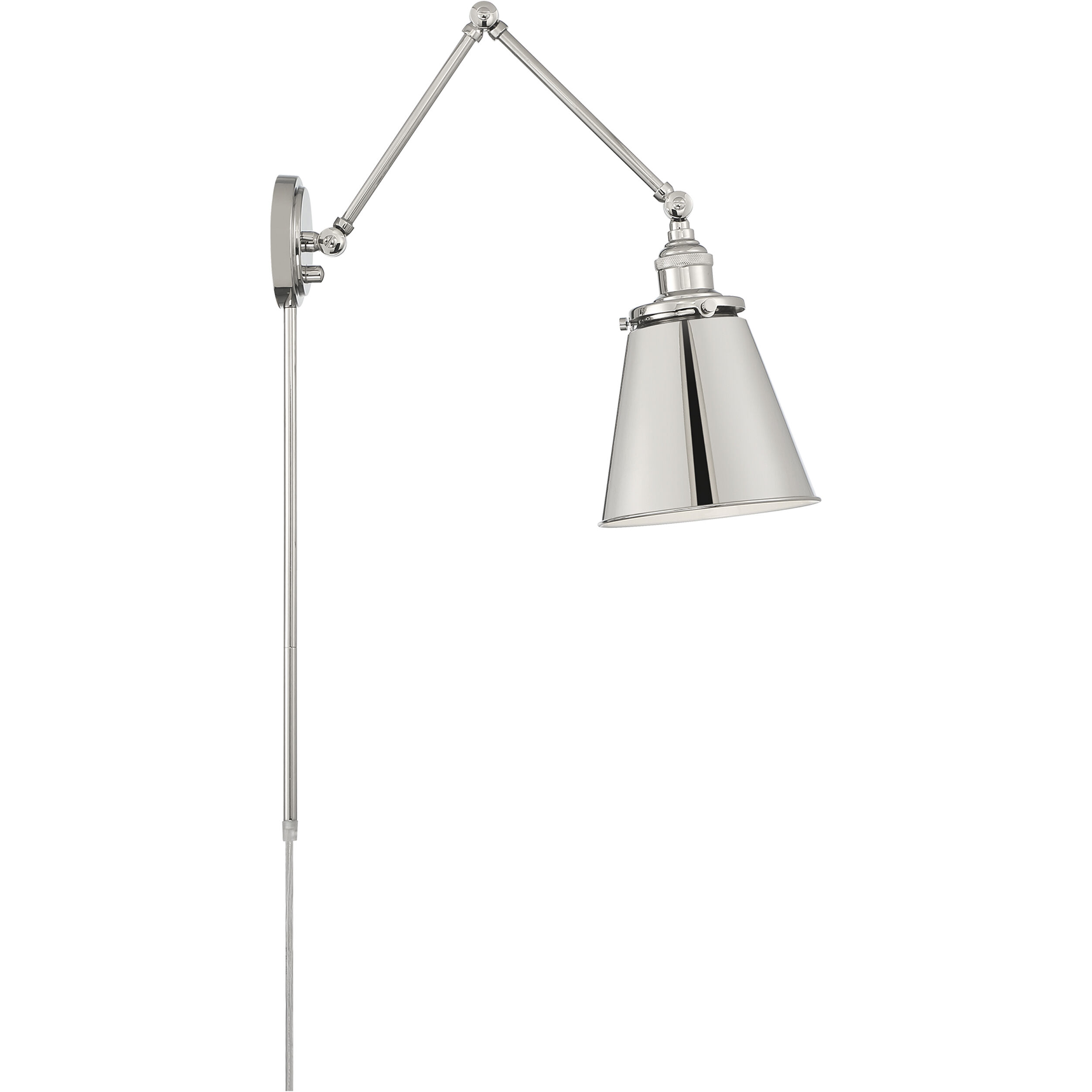Bayard 25 inch 60.00 watt Polished Nickel Swing Arm Wall Wall Light