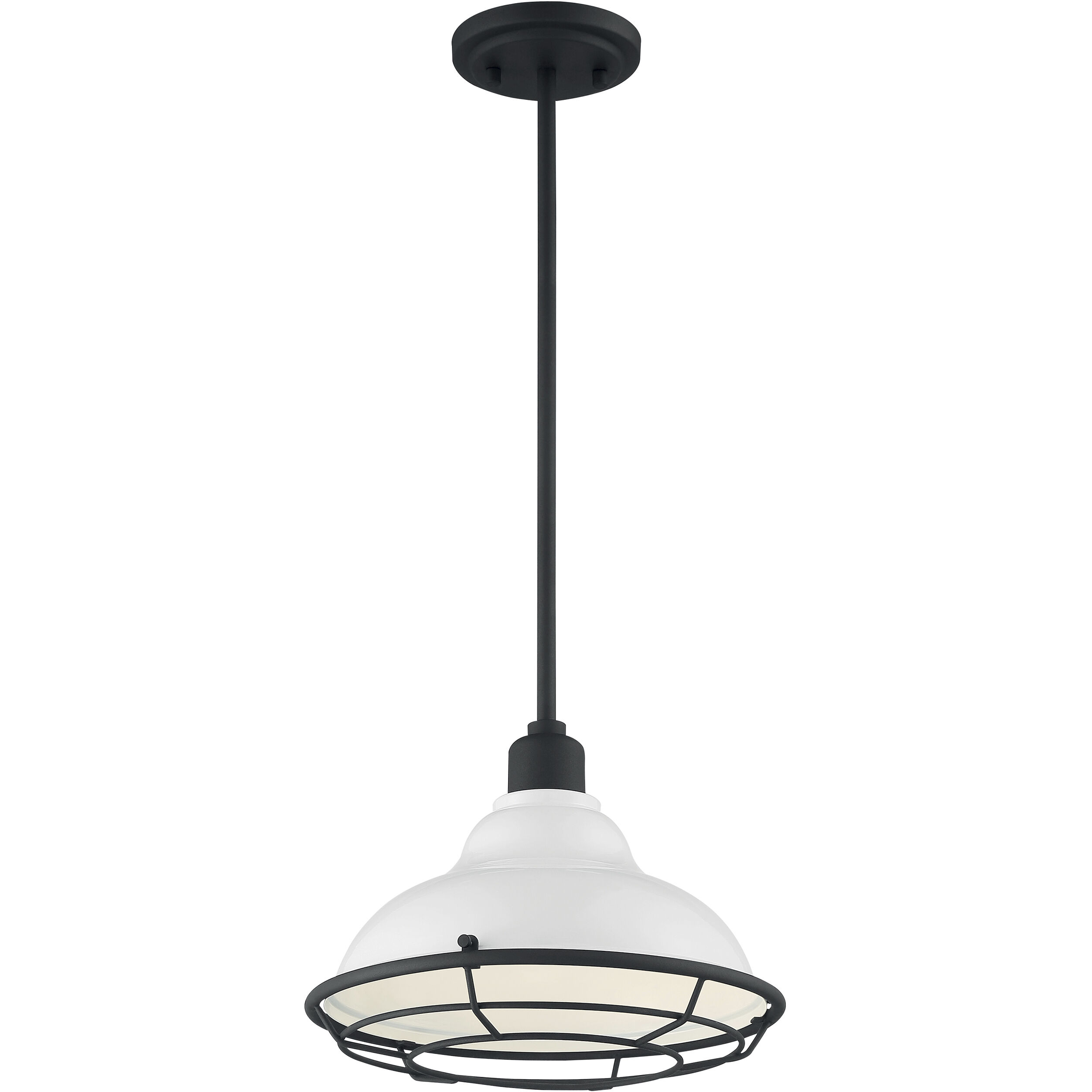Newbridge 1 Light 12 inch Gloss White and Black Accents Pendant Ceiling Light