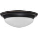 Brentwood 2 Light 14 inch Mahogany Bronze Flush Mount Ceiling Light