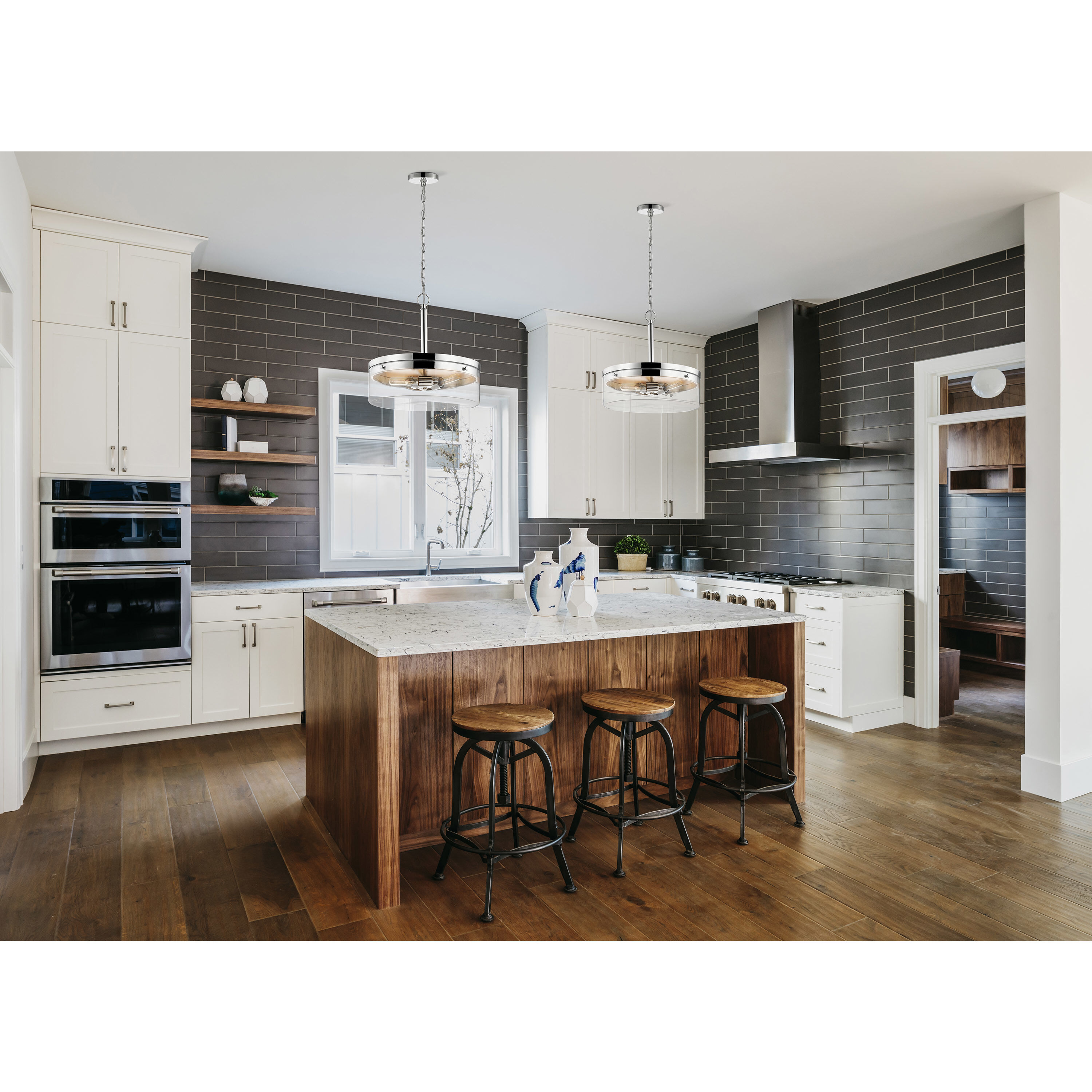 Intersection 3 Light 17 inch Polished Nickel Pendant Ceiling Light