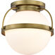 Lakeshore 1 Light 13 inch Natural Brass Flush Mount Ceiling Light