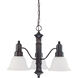 Gotham 3 Light 22.5 inch Mahogany Bronze Chandelier Ceiling Light