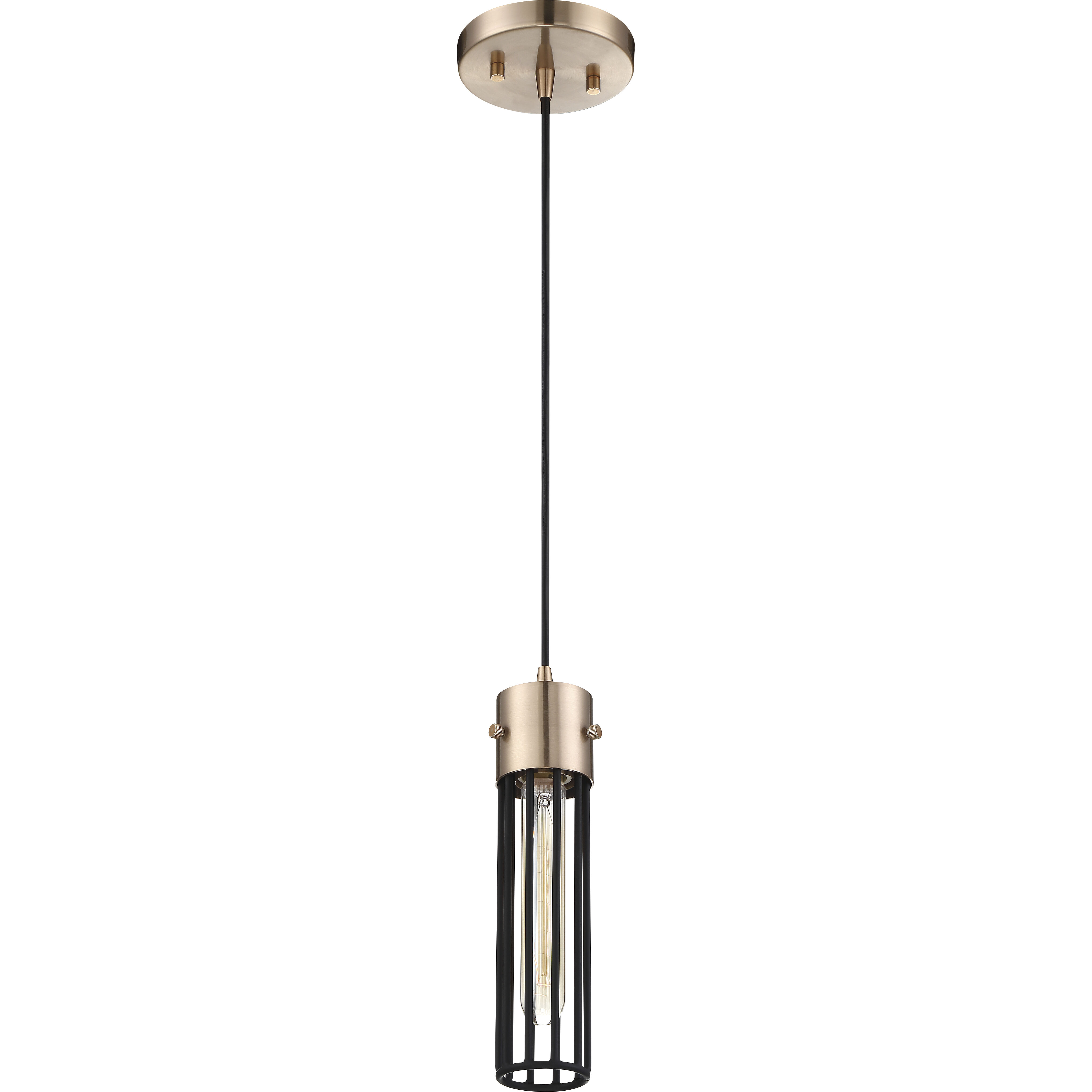 Eaves 1 Light 5 inch Copper Brushed Brass and Matte Black Pendant Ceiling Light