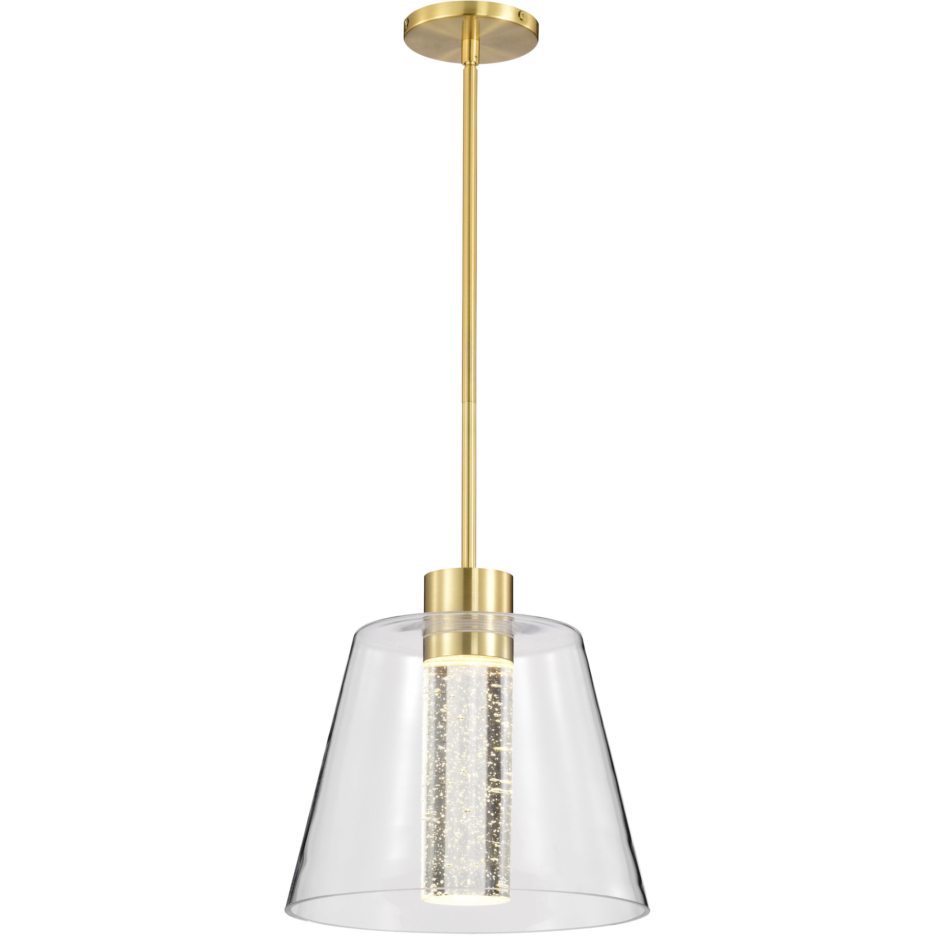 Aura LED 12 inch Brushed Brass Pendant Ceiling Light