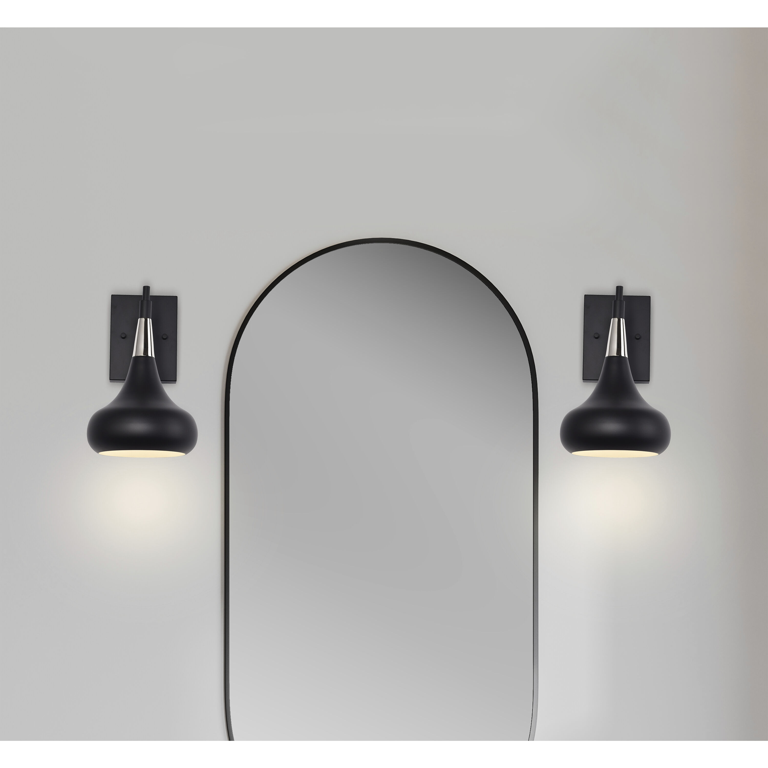 Phoenix 1 Light 7 inch Matte Black/Polished Nickel Bathroom Vanity Lights Wall Light